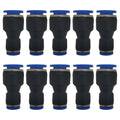 zjxed 1/4 inch OD x 3/8 inch OD Pneumatic quick Connector Push to Connect fittings Straight reducer Union/Coupler (Pack of 10)