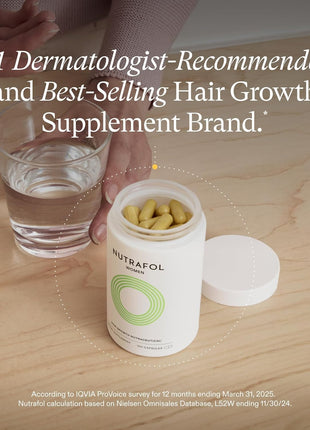 Nutrafol Women's Hair Growth Supplements, Ages 18-44, Clinically Proven for Visibly Thicker and Stronger Hair, Dermatologist Recommended - 1 Month Supply