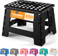Utopia Home Folding Step Stool   (Pack of 1) Foot Stool with 9 Inch Height   Holds Up to 300 lbs   Lightweight Plastic Foldable Step Stool for Kitchen, Bathroom & Living Room (Black)