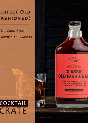 Cocktail Crate Old Fashioned Drink Mixer | Makes 51 Cocktails | Award-Winning Craft Mixer for Classic Old Fashioned - Premium Syrup Handcrafted with Aromatic Bitters & Demerara Sugar | 12.7oz - 3 pack