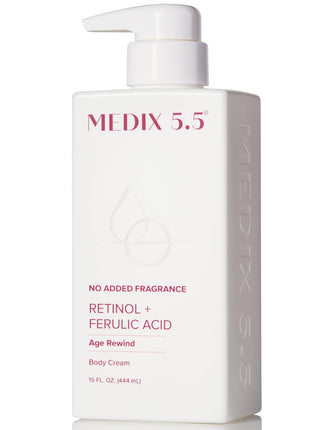 Medix 5.5 Retinol Body Lotion Firming Moisturizer | Crepey Skincare Treatment | Retinol Body Cream | Anti Aging Firming Cream For Women Targets Look Of Crepe Skin, Wrinkles, & Sagging Skin, 15 Fl Oz