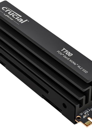 Crucial T700 PCIe Gen5 NVMe 2TB SSD with Heatsink, Up to 12,400MB/s, TLC NAND, Intel & Ryzen Compatible, for Hardcore Gaming & High-Speed Storage, Solid State Drive - CT2000T700SSD5