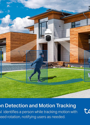 TP-Link Tapo 1080P Outdoor Wired Pan/Tilt Security Wi-Fi Camera, 360? View, Motion Tracking, Works with Alexa & Google Home, Night Vision, Free AI Detection, Cloud & SD Card Storage, Tapo C500