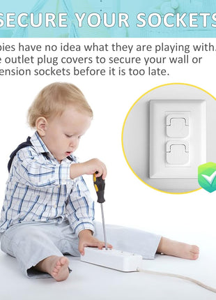 4our Kiddies Baby-Proof Outlet Covers(60 Pack) - Child Safety Electric Plug Protectors to Prevent Power Shock