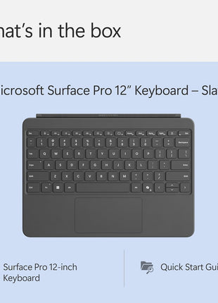 Microsoft Surface Pro Keyboard for Surface Pro 12" Device, Keyboard Only, Alcantara Material, Slate