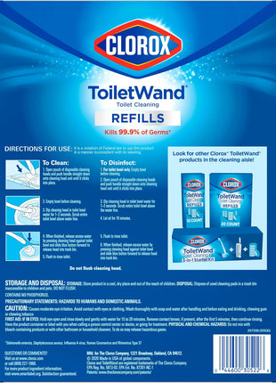 Clorox ToiletWand Toilet Cleaner Refills, Toilet brush, Original, 20 Count