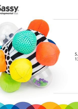 Sassy Developmental Bumpy Ball, Easy to Grasp Bumps Help Develop Motor Skills, Ages 6+ Months