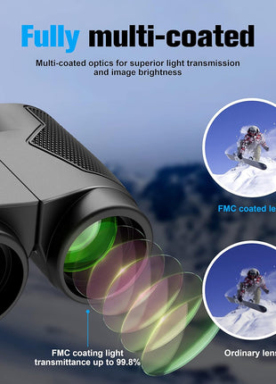 Binoculars 12x50 for Adults and Kids Night Vision Binoculars Compact Binocular Waterproof Binocular Wide Field of View for Bird Watching,Hiking,Hunting,Concert with Carrying Bag