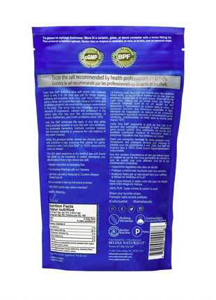 Celtic Sea Salt Light Grey Coarse – Unrefined Mineral Salt, 70+ Trace Minerals, Sustainably Harvested, GMP Certified – Cooking, Finishing, Hydration, Grinder Use – 1 lb Resealable Bag