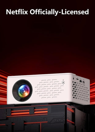 TMY 1080P Mini Projector, Built in Netflix app, 2-way Bluetooth, WiFi6 | Portable home theater, indoor/outdoor movies, Compatible with TV Stick/Roku/Phone/PC/PS/DVD/HDMI/USB