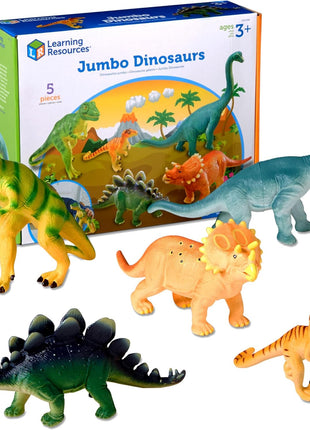 Learning Resources Jumbo Dinosaurs Set 1 - Kids Dinosaur Toys, Large Dinosaur Figures, Figurines for Kids, Toddler Animal Figurines, Dino Bath Toys, Play Dinosaurs, Prehistoric Animals, Dino Gifts