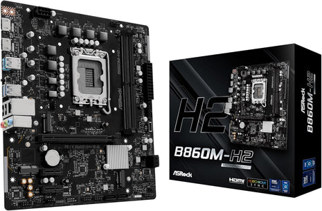 ASRock B860M H2 DDR5 up to 8333+ (OC) MHz 128GB M.2 B860 LGA1851 Micro ATX Motherboard Intel Core Ultra (Series 2) BIOS Flashback SATA3 6.0 Gb/s