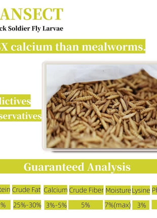 SANSECT Dried Black Soldier Fly Larvae 10LB, High Calcium Chicken Feed 芒聙聯 85X More Calcium, Non-GMO Treats for Chickens, Laying Hens, Ducks, Turkeys, Wild Birds, Turtles