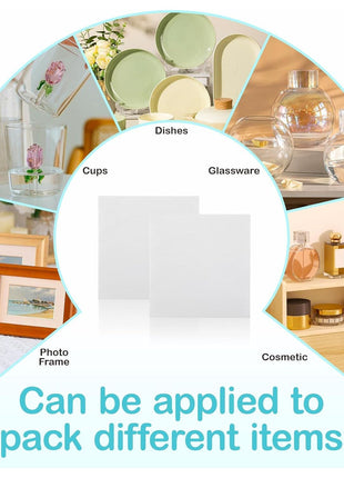 320 pcs Moving Packaging Supplies, 260 Cushioning Foam Pouches and Sheets, 4 Sizes (16x12 inch, 12x12 inch, 12x7.8 inch, 7.8x7.8 inch) with 60 Fragile Stickers, Cushion Foam Pouch for Moving, Packaging, Storage.