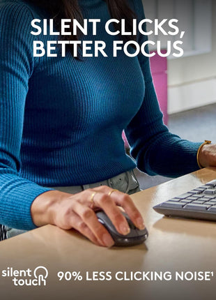 Logitech M240 for Business Silent Wireless Mouse, Secure Logi Bolt USB Receiver, Bluetooth, Globally Certified for Windows, Mac, Chrome, Linux, iPadOS, Android - Graphite