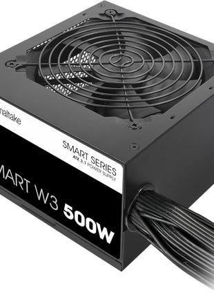 Smart W3 Series 80Plus Certified 500W Power Supply; ATX v3.1 Spec; 120mm FDB Fan; 5 Year Warranty; PS-SPW-0500NNFAWU-1