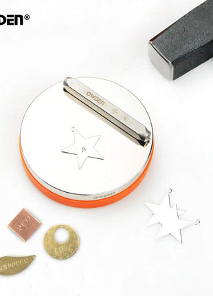 OWDEN Professional Steel Bench Block(No Rebound), Metal Bench Block for Jewelry Stamping Tool,(Diameter: 3 Inches, Height: 3/4 Inch) Steel Part: Mirror Polishing with Chrome Plating.