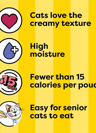 Temptations Creamy Puree Variety Pack of Squeezable Cat Treats, 0.42 oz. Tubes, 24 Count