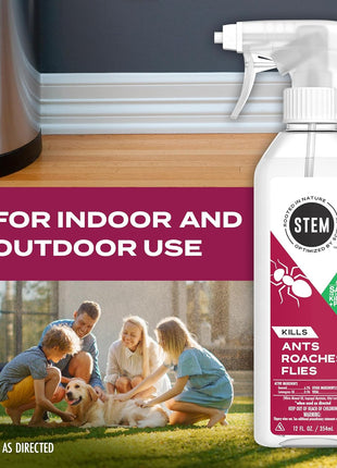 STEM Kills Ants, Roaches And Flies: Plant-Based Active Ingredient Bug Spray, Botanical Insecticide For Indoor And Outdoor Use; 12 fl oz (Pack Of 1)