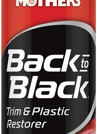 Mothers Back-to-Black Trim & Plastic Restorer, 10 oz. Aerosol (06110) | Removes Oxidation, Dirt & Wax Residue – Restores Faded Trim & Provides Long-Lasting Protection