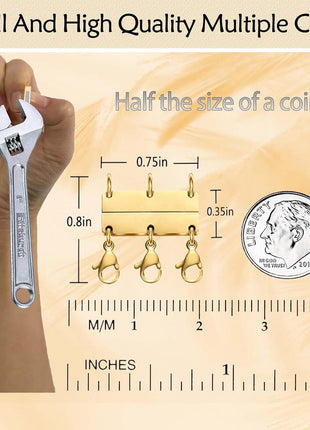 Qulltk Necklace Layering Clasp Magnetic Clasps for Jewelry, Gold and Silver Separator for Stackable Necklaces and Chains
