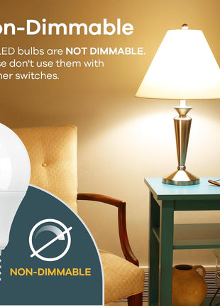 Linkind A19 LED Light Bulb, 60W Equivalent, 2700K Soft White Light Bulbs, 800 Lumens 8.5W Non-Dimmable LED Bulbs, E26 Standard Base, Energy Efficient for Bedroom Home Office, 6 Packs