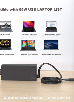 DECSZDY Replacement for 65W Lenovo Laptop Charger USB C ;Compatible with Lenovo ThinkPad T480s T580s T490 E480 E580 Chromebook C330 S330 100e 300e 500e,Yoga C930 C940 720 Power Supply Adapter Cord