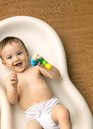 Keekaroo Peanut Changer Baby Vanilla – The Original - Easy-to-Clean Changing pad and The only Shell Over Foam, Fully Water Repellant, Wipeable Diaper pad, Wipe-Clean Changing pad