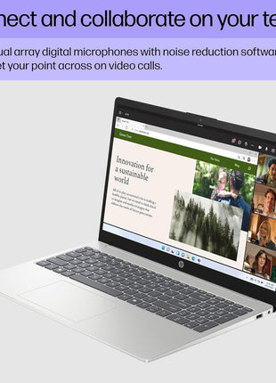 HP 15.6 inch Laptop, HD Touchscreen Display, AMD Ryzen 3 7320U, 8 GB RAM, 256 GB SSD, AMD Radeon Graphics, Windows 11 Home, Natural Silver, 15-fc0399nr