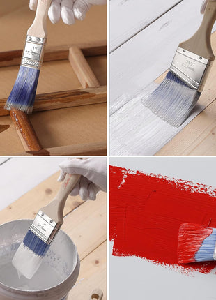 Bates- Paint Brushes, 6 Pack, Treated Wood Handle Brushes for Walls | for Stain Application and Interior Painting Projects