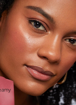 Saie Cheek Flush Duo - Dew Liquid Blush (.40 oz, Dreamy), SuperSuede Baked Powder Blush (.01 oz, Grazie) - Layerable, Skin-Nourishing Blushes for a Seamless Radiant Finish