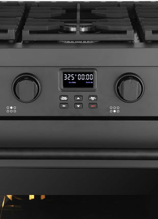 36 in. Lumin Coll 6.1 cu. ft. 6 Burner Gas Range, Convection, Matte Black | Cosmo COS-GRC366KB-BK Sealed Burners, 6 Oven Function, Digital Display with Timer, Cast Iron Grates, LP Convertible