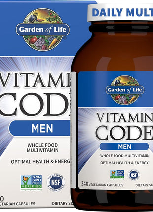 Garden of Life Vitamin Code Mens Multivitamin with Probiotics, 240 Capsules