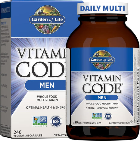 Garden of Life Vitamin Code Mens Multivitamin with Probiotics, 240 Capsules