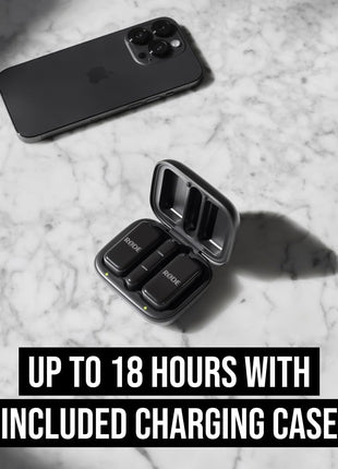 RØDE Wireless Micro - Compact Wireless Microphone, Two Mics with Charge Case for Smartphone Content Creation - USB-C, Black | Ultra-Compact Smartphone Wireless Kit: 2 Clip-on Transmitters, USB-C Receiver, Pocket Charge Case-Up to 21 Hr