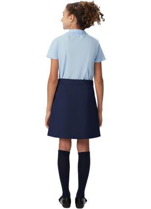 French Toast Big Girls' Two-Tab Pleated Scooter, Navy, 8