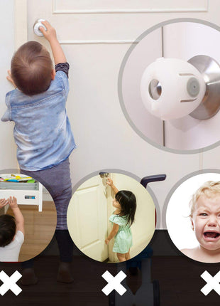 Mom's Choice Gold Awards Winner - EUDEMON 4 Pack Baby Safety Door Knob Covers Door Knob Locks(not suit for all door knobs)