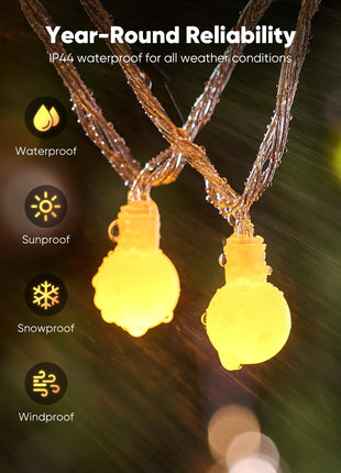 Minetom Globe String Lights, 33 Feet 100 Led Fairy Lights Plug in, 8 Modes with Remote Mini Globe Lights for Indoor Outdoor Bedroom Party Wedding Garden Christmas Tree Decor, Warm White