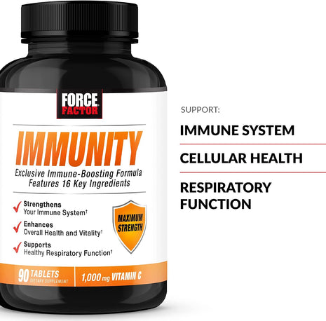 Force Factor Immunity, 3-Pack, Immune Support Booster with Elderberry and 1000mg of Vitamin C, Plus Vitamin D, Zinc, Probiotics, Antioxidants, and Echinacea for Immune Health Defense, 270 Tablets