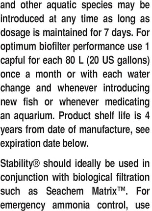 Seachem Stability Fish Tank Stabilizer - For Freshwater and Marine Aquariums, 16.9 Fl Oz (Pack of 1)