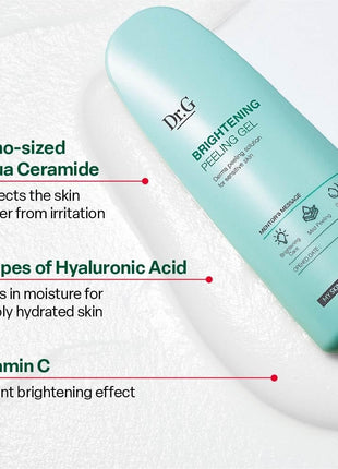 Dr. G Brightening Peeling Gel - Korean Skincare for Glowy Skin - Aqua Gommage Facial Exfoliator - Hyaluronic Acid, Ceramides, Vitamin C - Smooth Skin Texture, Low Irritation - Bulk Items - 4.23 fl oz