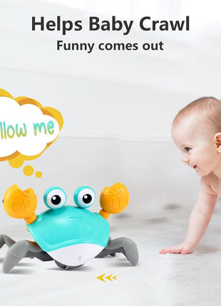 Crawling Crab Toy for Little Ones, Tummy Time Toy with Music and Lights, Interactive Moving Crab for Crawling, Walking and Early Development, Birthday Gift for Kids