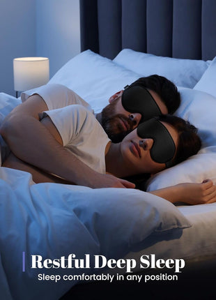 WAOAW Sleep Mask for Men Women: Blackout Eye Masks for Sleep - 3D Breathable Soft Comfortable Eye Mask for Travel - Adjustable Light Blocking Night Masks for Sleeping