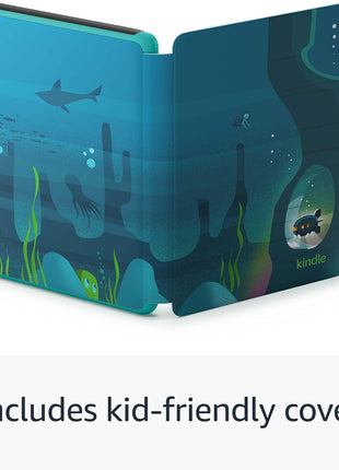 Amazon Kindle Kids 16GB (newest model) - If it breaks, we will replace it, includes ad-free books and cover, with glare-free display, faster page turns - Ocean Explorer