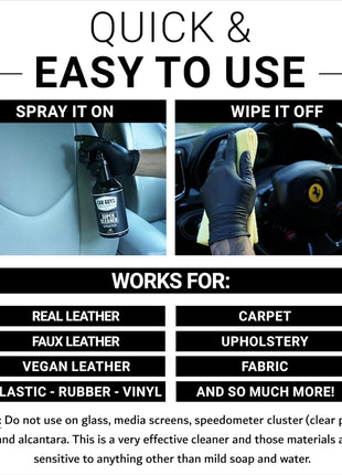CAR GUYS Interior Car Cleaner for Tough Stains | Stain Remover for Car Seats, Carpet, Upholstery, & Leather | 18 Oz Kit with Microfiber Towel