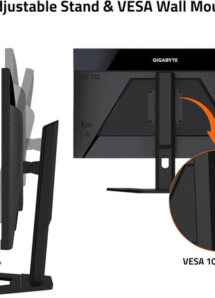 GIGABYTE M27Q 27" 165Hz 1440P -KVM Gaming Monitor, 2560 x 1440 SS IPS Display, 0.5ms (MPRT) Response Time, 92% DCI-P3, HDR Ready, FreeSync Premium, 1x Display Port 1.2, 2X HDMI 2.0, 2X USB 3.0