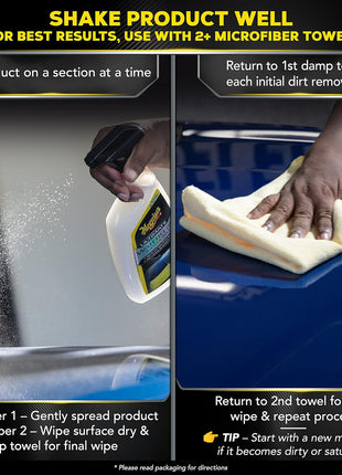 Meguiar's Ultimate Waterless Wash & Wax, Scratch-Free Cleaning Spray that Cleans and Protects Without Water, 2-in-1 Detailer for Shine, Cool Car Gifts for Men and Women, 26 Oz