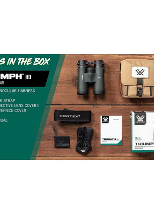 Vortex Triumph HD 10x42 Binoculars | HD Optics, Tripod Adaptable, Waterproof, Fogproof, Shockproof, Included Glasspak Harness - Unlimited, Unconditional Warranty