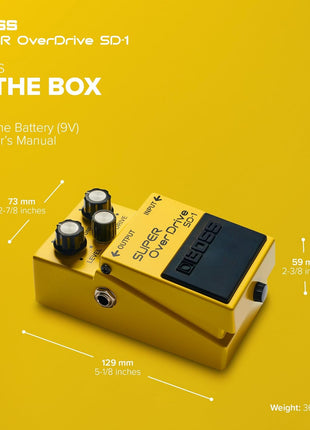 BOSS SD-1 SUPER Overdrive | Compact Overdrive Pedal | Genre-Defining Sound & Feel | Unique Clipping Circuitry Produces Tube-Like Characteristics | Dynamic Tone Options | Easy-To-Use Controls