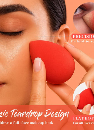 BEAKEY Makeup Sponge Set 5 Pack Micro Porous Low Absorption Soft Latex Free Foundation Beauty Sponges & Blenders for Powder Cream